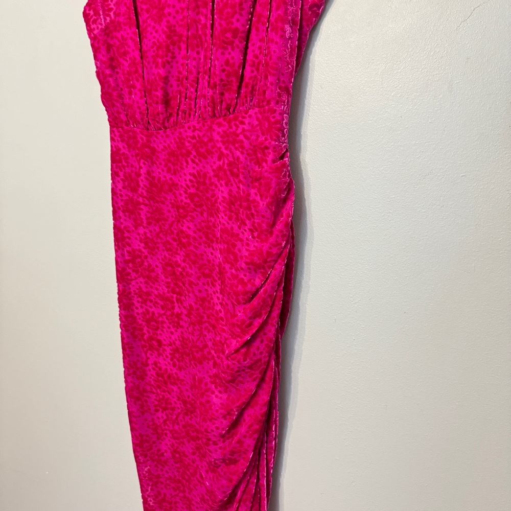 VERONICA BEARD Kendall Velvet Burnout Asymmetrical Dress - Picture 6 of 13